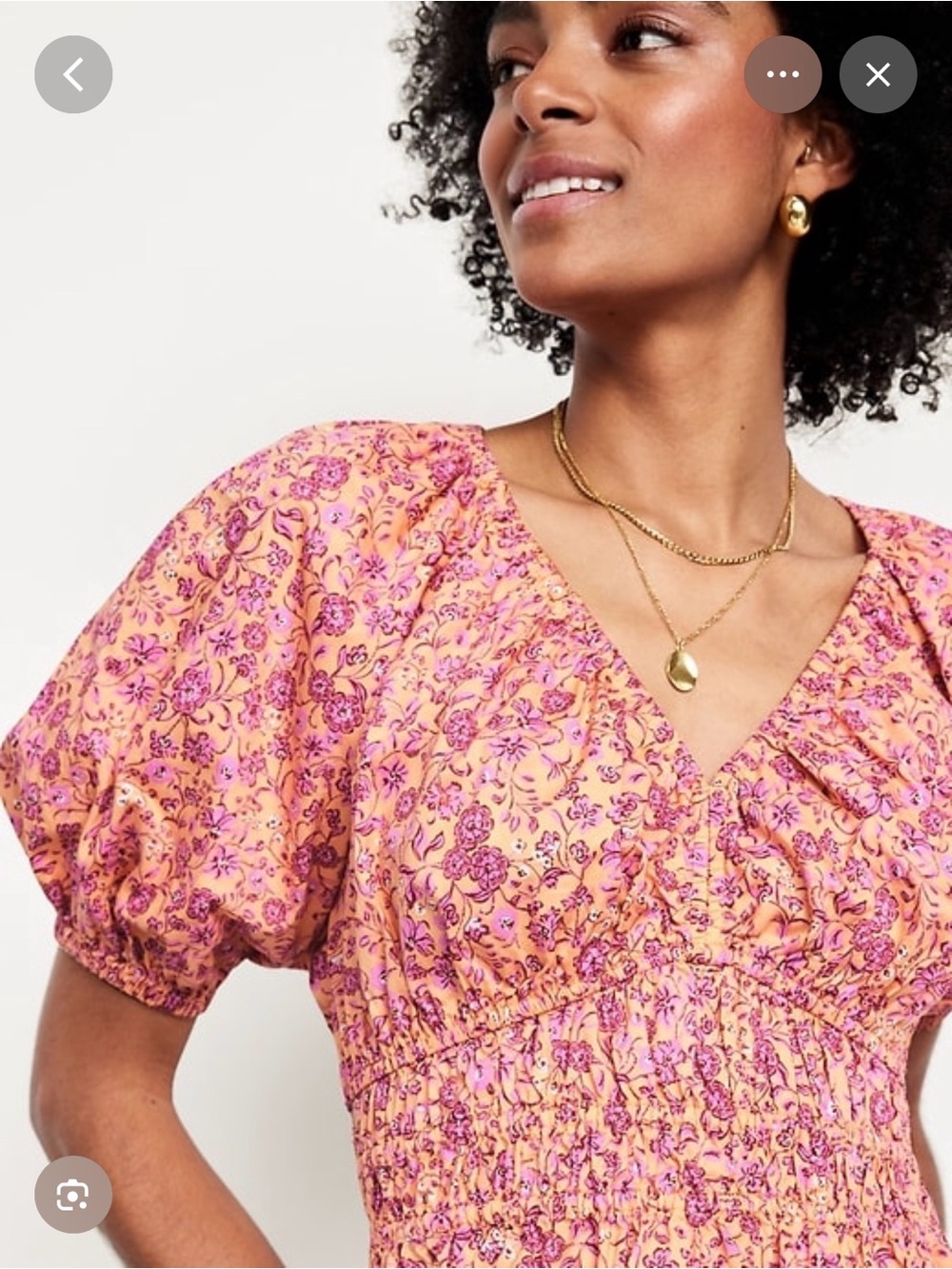 Old Navy Smocked V-Neck Peplum Top